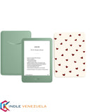Kindle Básico 2024 Matcha + Funda con Diseño Corazones