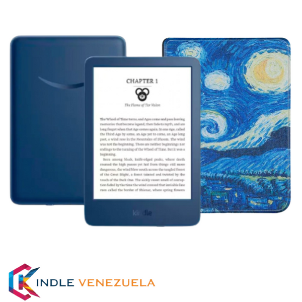 Kindle 2022 16GB Denim + Funda Diseño Noche Estrellada – KINDLE