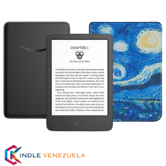 Kindle 2022 16GB Negro + Funda Diseño Noche Estrellada